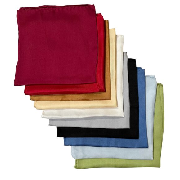 Set 10 of Silk handkerchief Pocket Squares - Picture 1 of 3